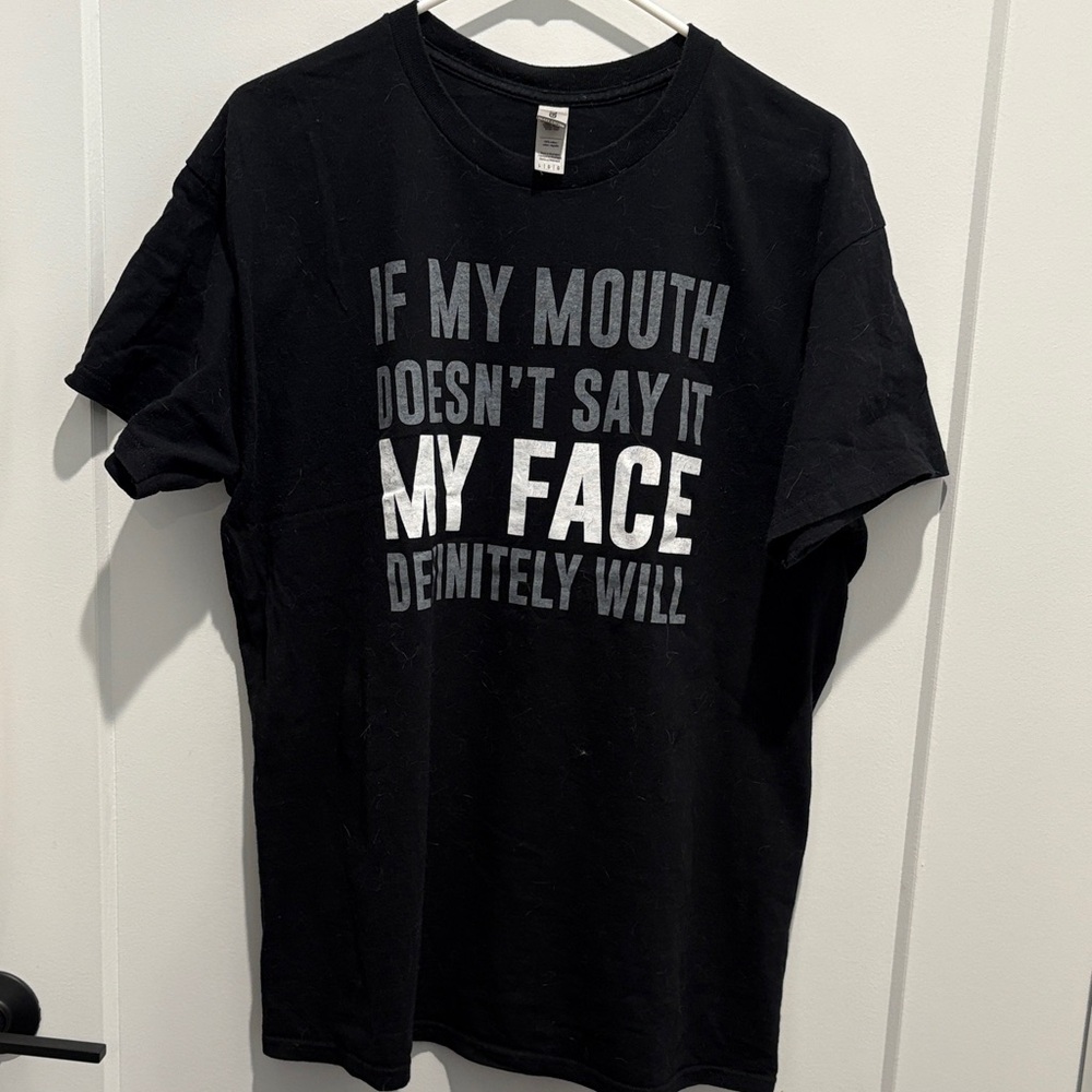 Gildan Black Graphic Tee with Bold Statement
